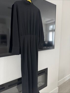 Zara Black Long Sleeve Maxi Dress